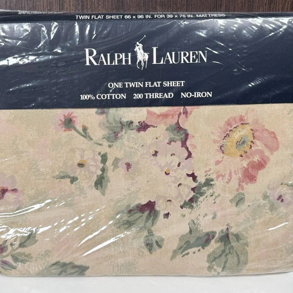 NEW - Vintage RALPH LAUREN Twin Fitted Sheet - FRANCESCA MULTI - 1991